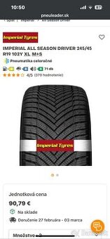 245/45 R19 Imperial All season