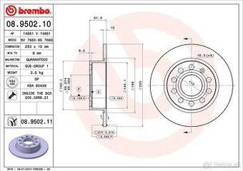 Brzdový kotúč BREMBO 08.9502.11 - 1