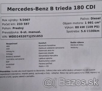 Mercedes B 180 CDI