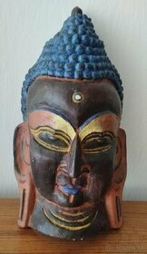 Drevená maska - Budha - Ázia