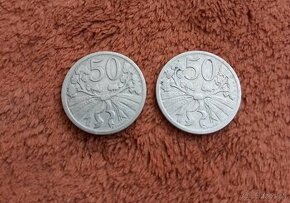 Predám mince 50 hal. 1921, 1922, 1. ČSR