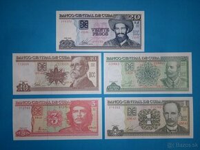 UNC Bankovky KUBA - 1-20 Pesos 2005-2019