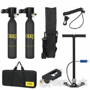 Scuba Dual Set - 2 x Fľaše na Potápanie 0.5L 200 BAR + Pumpa