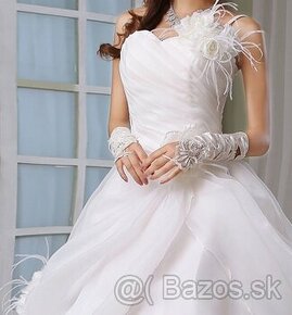 Jednoduché svadobné šaty veľkosť 36 - 38 - 1