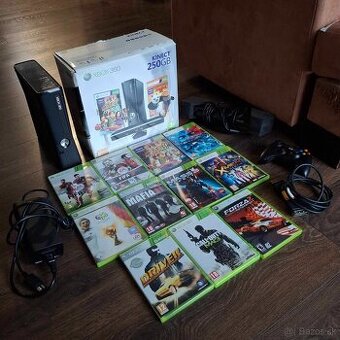 Xbox 360 250gb + Kinect + hry