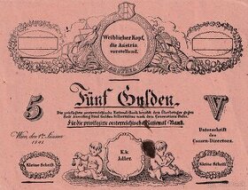 Bankovky Rakúsko-Uhorsko - 5 Gulden 1841 Formulár - 1