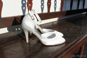 Saténové svadobné topánky, veľkosť 39 - 1