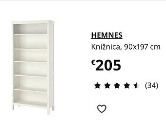 Hemnes knižnica IKEA