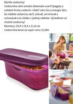 Tupperware cestovinka, nová