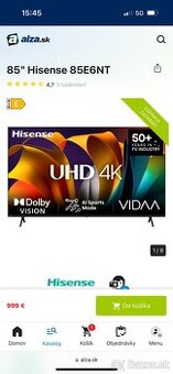 TV Hisense 85E6NT