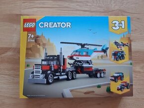 LEGO Creator 31146 Nákladiak s plochou korbou a helikoptéra