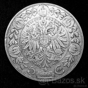 STŘÍBRNÁ 5 koruna 1900 František Josef I. - 1