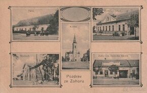 Predám 4 pohľadnice obce Zohor - delená od r.. 1919