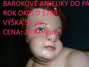 Drevené barokové sochy anjelíky do páru