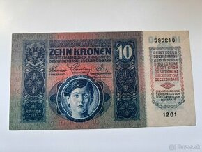 Bankovky Rakúsko Uhorsko 10 Kronen 1915 1+ - 1