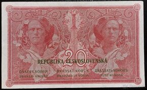 20 KORÚN ČSR ROK 1919 SÉRIA P - VEĽMI VZÁCNA