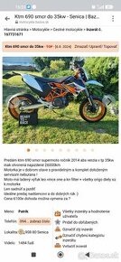 Predám KTM smcr 690 do 35 kw