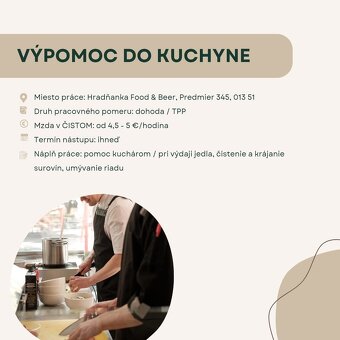 Pomocná sila do kuchyne, pizzerista, čašníčka