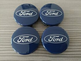 Stredove krytky diskov Ford cierne a modre 54mm - 1