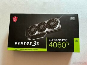 MSI GeForce RTX 4060 Ti VENTUS 3X 8G OC čisto nová