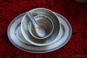 Sada 5ks - misy - Čínsky porcelán - ryžový vzor - nepoužité