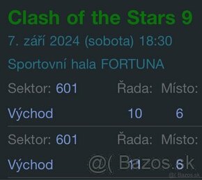 Lístky na CLASH OF THE STARS 9