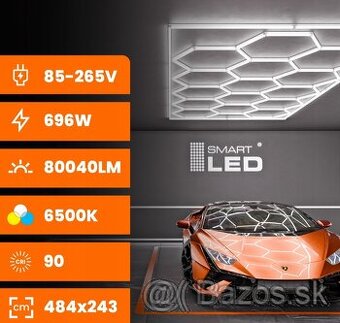 Led dizajn hexagon smart svetlo šestuhol garaž bar detail