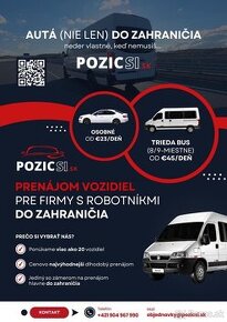 Prenájom vozidiel. Osobných/Mikrobusov/Dodávok Autopožičovňa