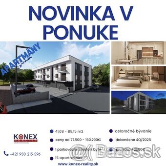 NOVINKA NA TRHU Nové APARTMÁNY na Zemplínskej Šírave