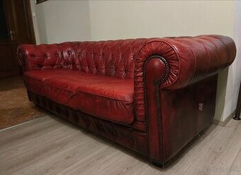 Kožený gauč chesterfield - 1