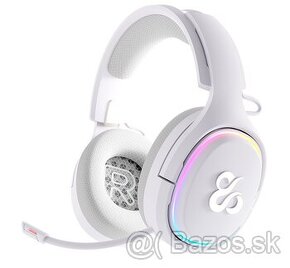 Newskill Aton Ivory - RGB Bluetooth slúchadlá bielé