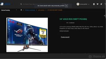 predam herny monitor asus PG348Q