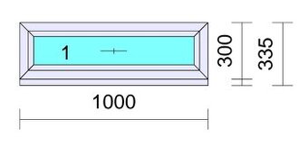 Plastové okno 1000x300, pevné, Nové
