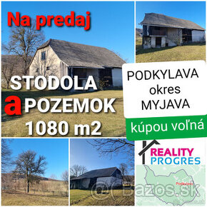 POLOSAMOTA STODOLA A POZEMOK 1080m2 PODKYLAVA -VOĽNÁ