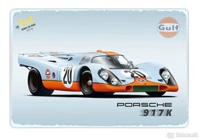 plechová cedule - Porsche 917K Gulf 24h Le Mans 1970 - 1