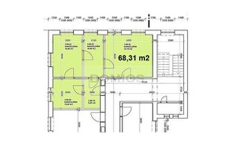 Kancel. celok (68,31 m2, 3 kanc., kuch., WC, parking, KE-J) - 1