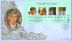 Poštové známky, filatelia: Anglicko, Lady Diana, FDC obálky