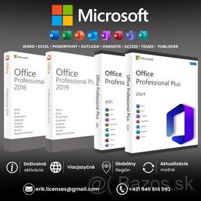 Microsoft Office 2024/2021/2019/2016 PRO PLUS - doživotný