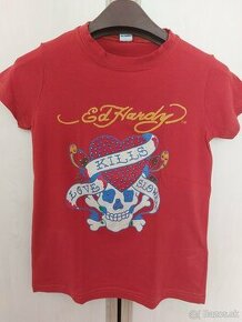 Červené Ed Hardy tričko / veľ. M