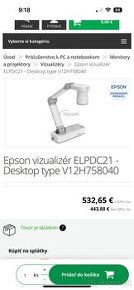 Predám vyzualizer epson elpdc21