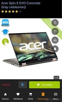 Acer Spin 5 EVO Concrete Gray all-metal notebook