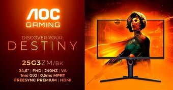 24,5" AOC 25G3ZM/BK 240HZ 1ms