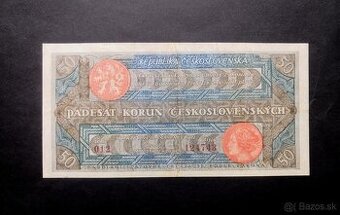 50 korun 1922 tzv. "ROZSEVAC" v nadhernem stavu  - 1