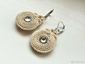 Soutache náušnice Ivory