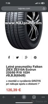 LETNÉ PNEU Falken ZIEX ZE310A ECORUN 235/60 R18