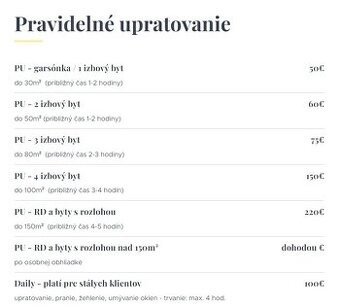 Pravidelné upratovanie - Bratislava