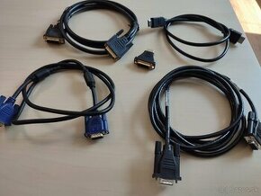 Sada 4 káblov pre displeje (DVI , VGA, HDMI) + redukcia - 1