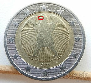 2 Euro  Nemecko 2011 J  -  dvojitý jazyk - 0010 - 1