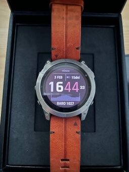 Garmin Fenix 7X Sapphire Solar, Titanium, Leather Band