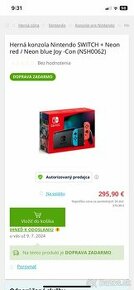 Nintendo switch + príslušenstvo + kryt + dve hry